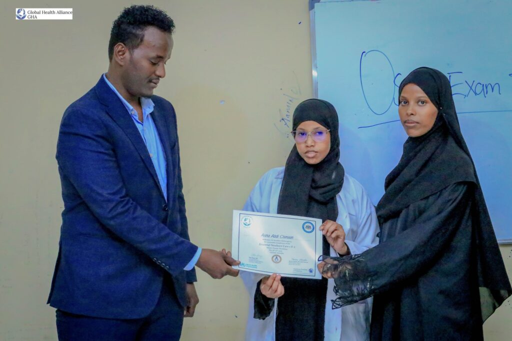 Essential Newborn Care Training, led by Global Health Alliance Champions Dr. Muna Abdirizak, Dr. Fatima Qasim, and Dr. Habiba Shiekh