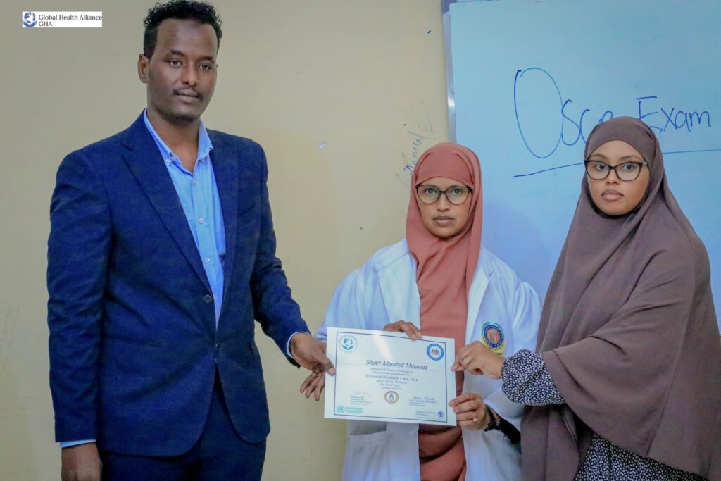 Essential Newborn Care Training, led by Global Health Alliance Champions Dr. Muna Abdirizak, Dr. Fatima Qasim, and Dr. Habiba Shiekh