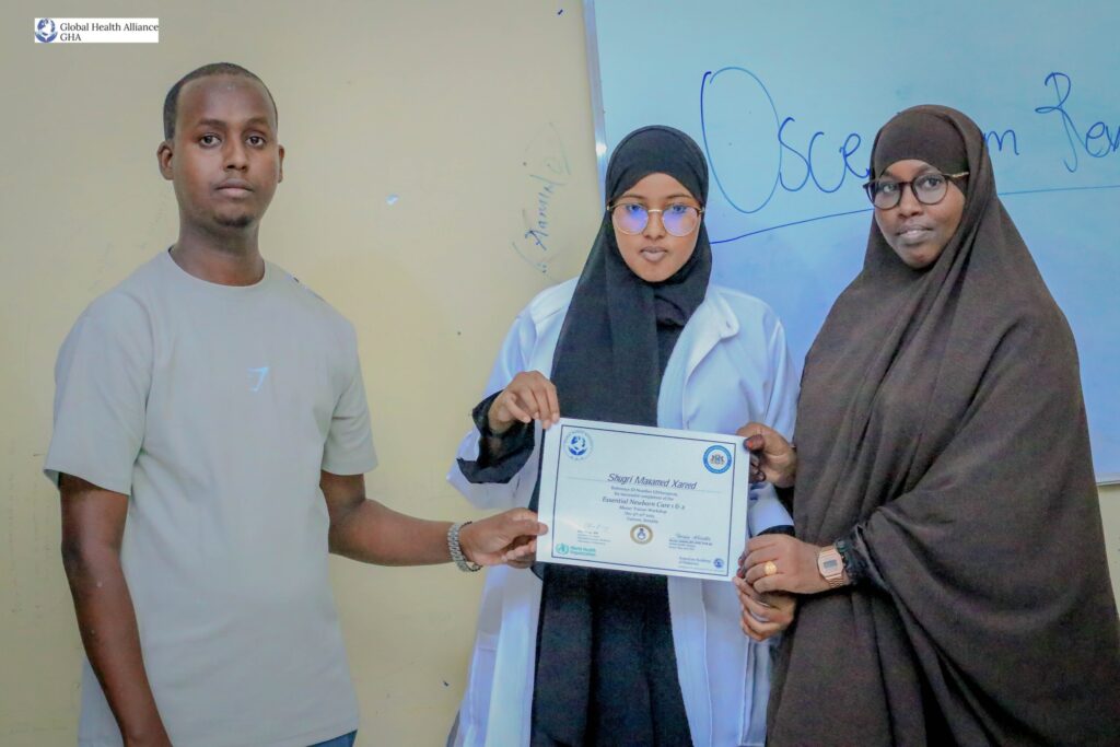 Essential Newborn Care Training, led by Global Health Alliance Champions Dr. Muna Abdirizak, Dr. Fatima Qasim, and Dr. Habiba Shiekh