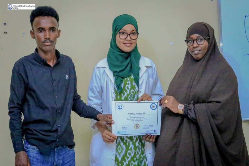 Essential Newborn Care Training, led by Global Health Alliance Champions Dr. Muna Abdirizak, Dr. Fatima Qasim, and Dr. Habiba Shiekh