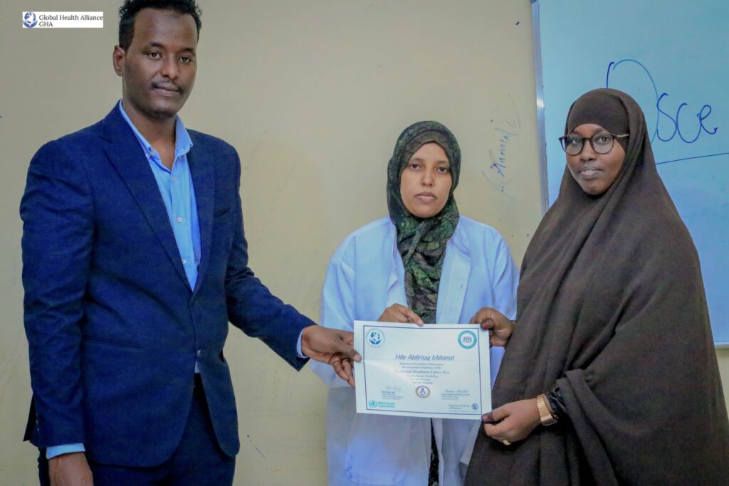 Essential Newborn Care Training, led by Global Health Alliance Champions Dr. Muna Abdirizak, Dr. Fatima Qasim, and Dr. Habiba Shiekh