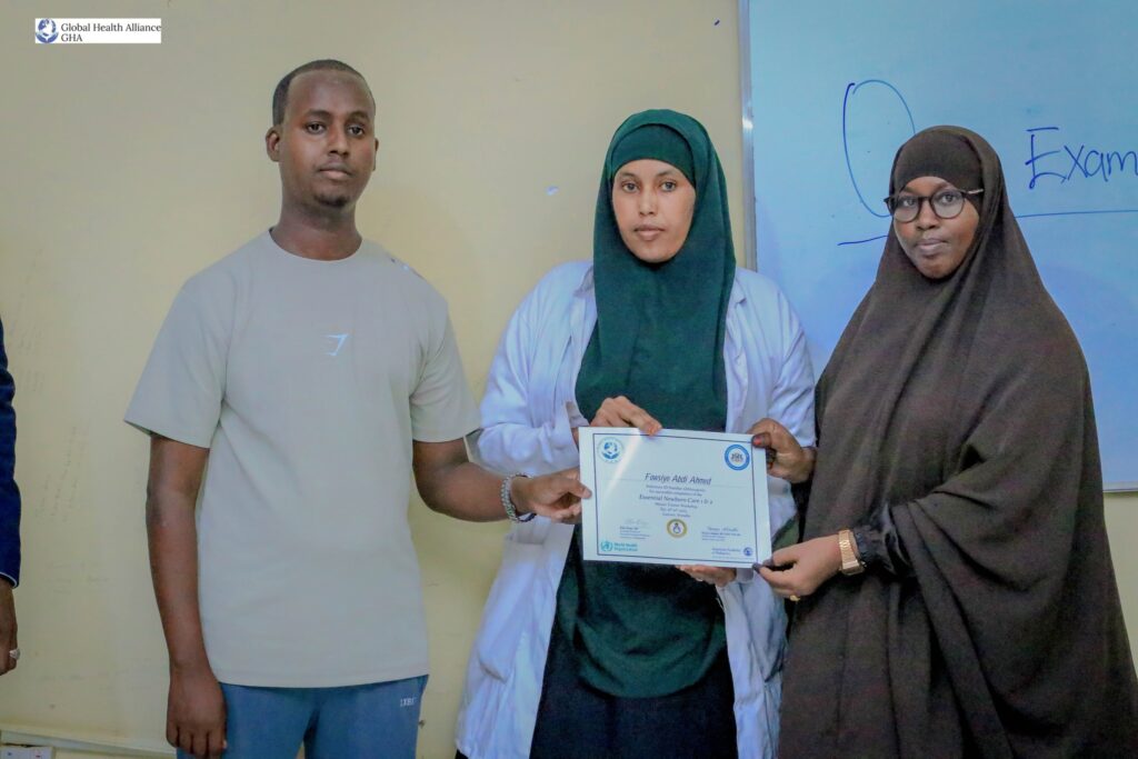 Essential Newborn Care Training, led by Global Health Alliance Champions Dr. Muna Abdirizak, Dr. Fatima Qasim, and Dr. Habiba Shiekh