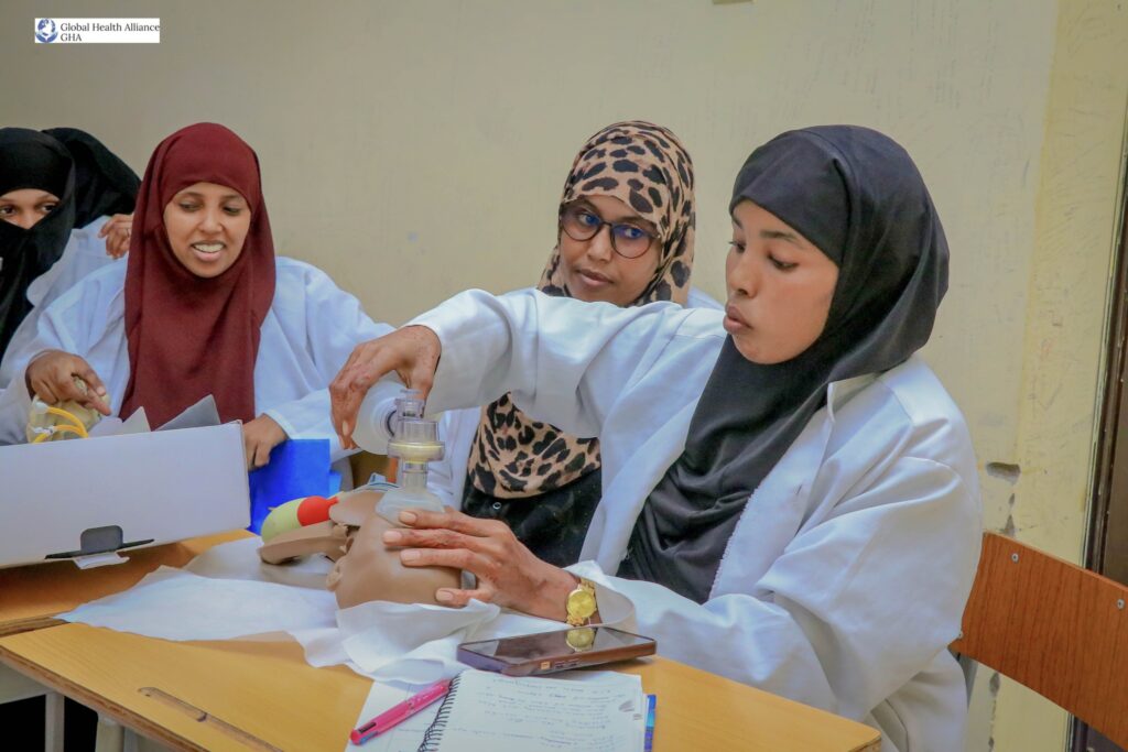 Essential Newborn Care Training, led by Global Health Alliance Champions Dr. Muna Abdirizak, Dr. Fatima Qasim, and Dr. Habiba Shiekh