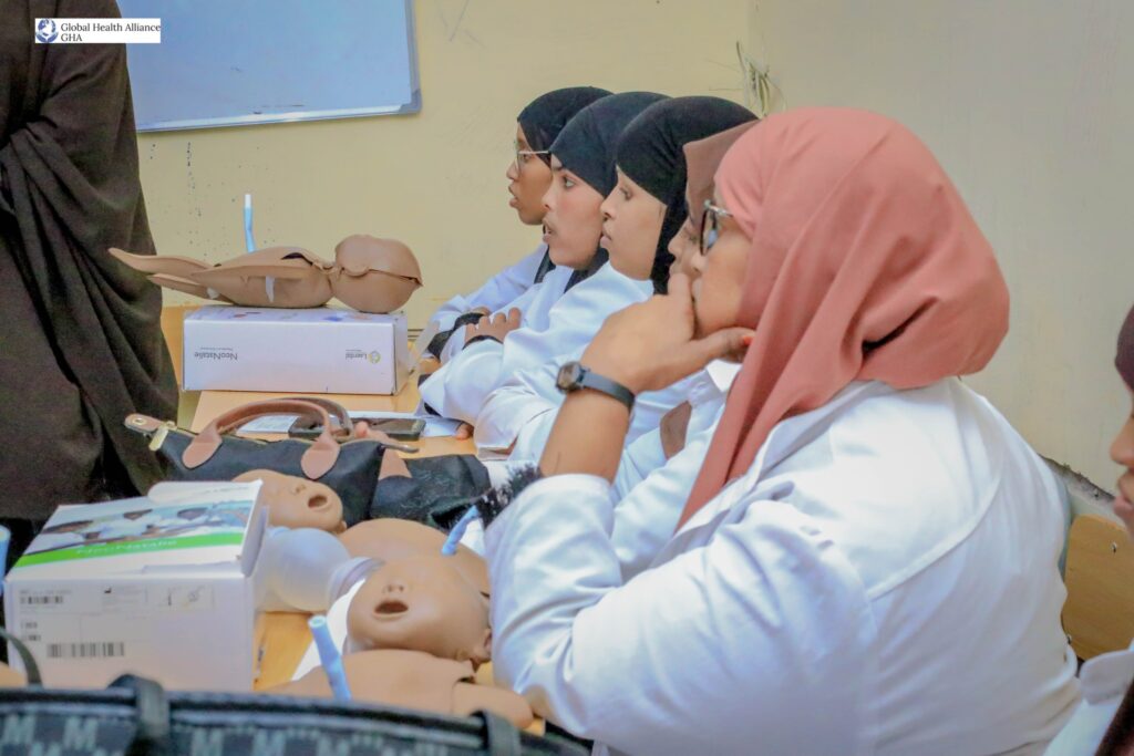 Essential Newborn Care Training, led by Global Health Alliance Champions Dr. Muna Abdirizak, Dr. Fatima Qasim, and Dr. Habiba Shiekh